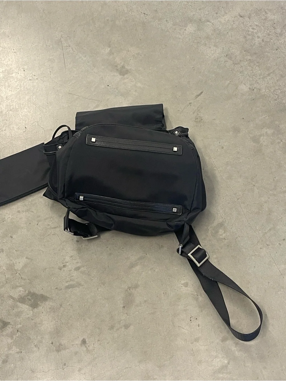 Tumi Voyageur Halle Black Nylon Leather Trim Laptop Backpack with Pouch